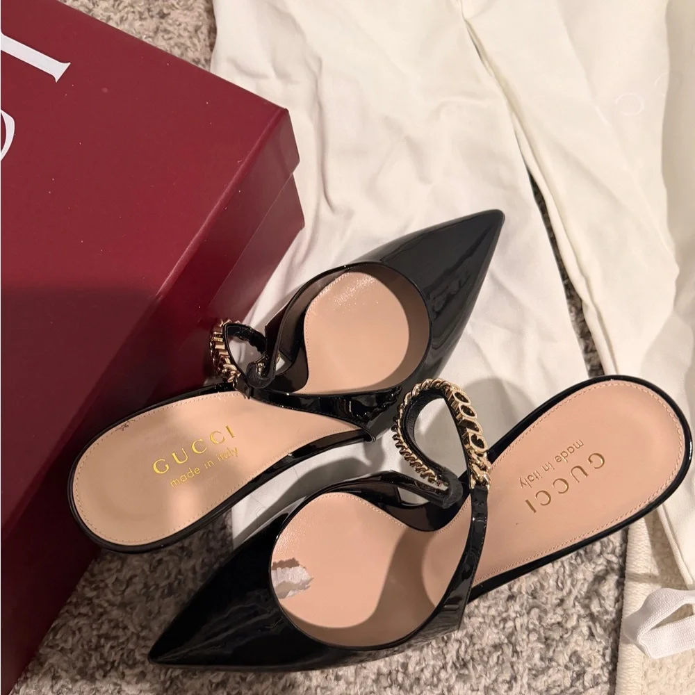 Gucci Black Slingback Heels - Picture 3 of 6
